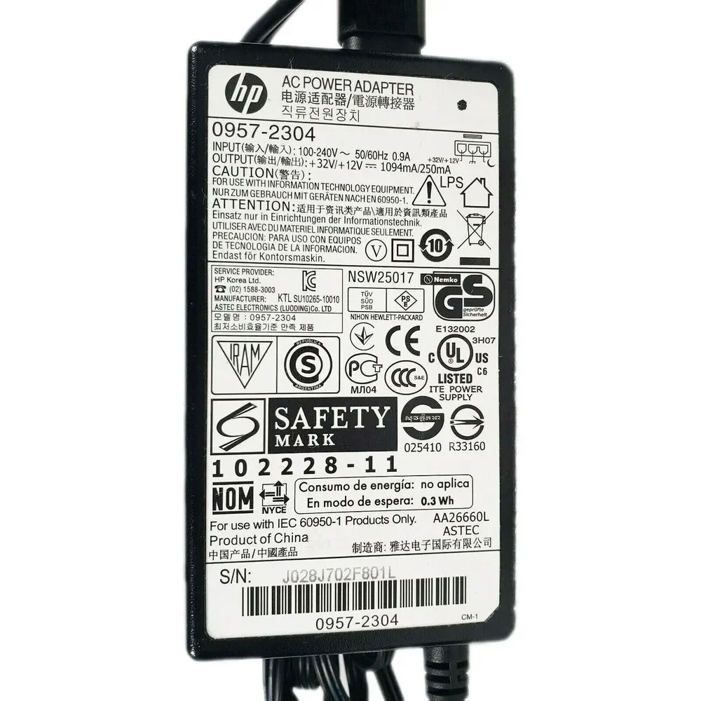 Genuine AC DC Adapter for HP Officejet 6700 Premium e-All-in-One H711 w/Cord